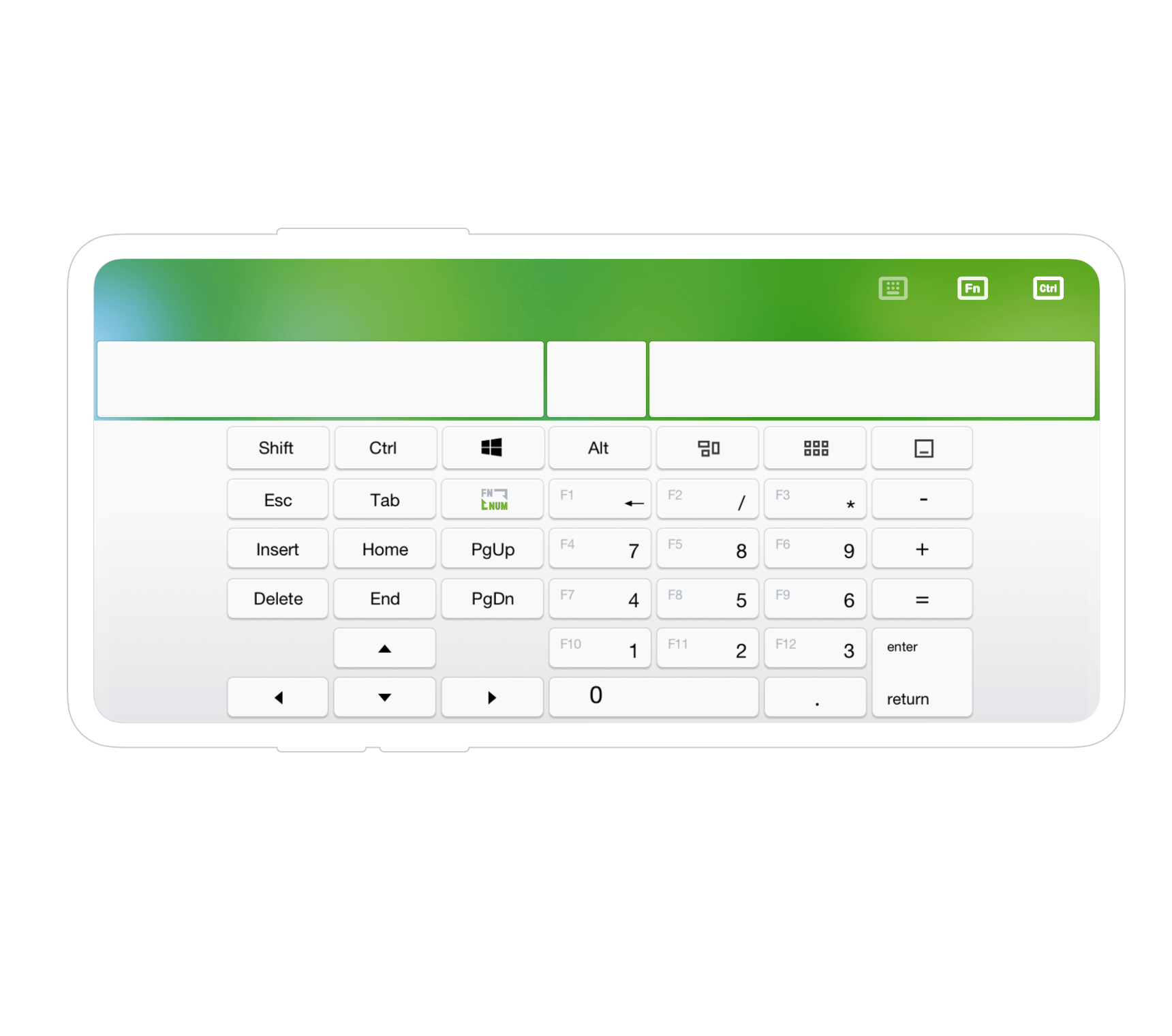 Remote Mouse app showing mouse, keyboard and touchpad controls on a phone